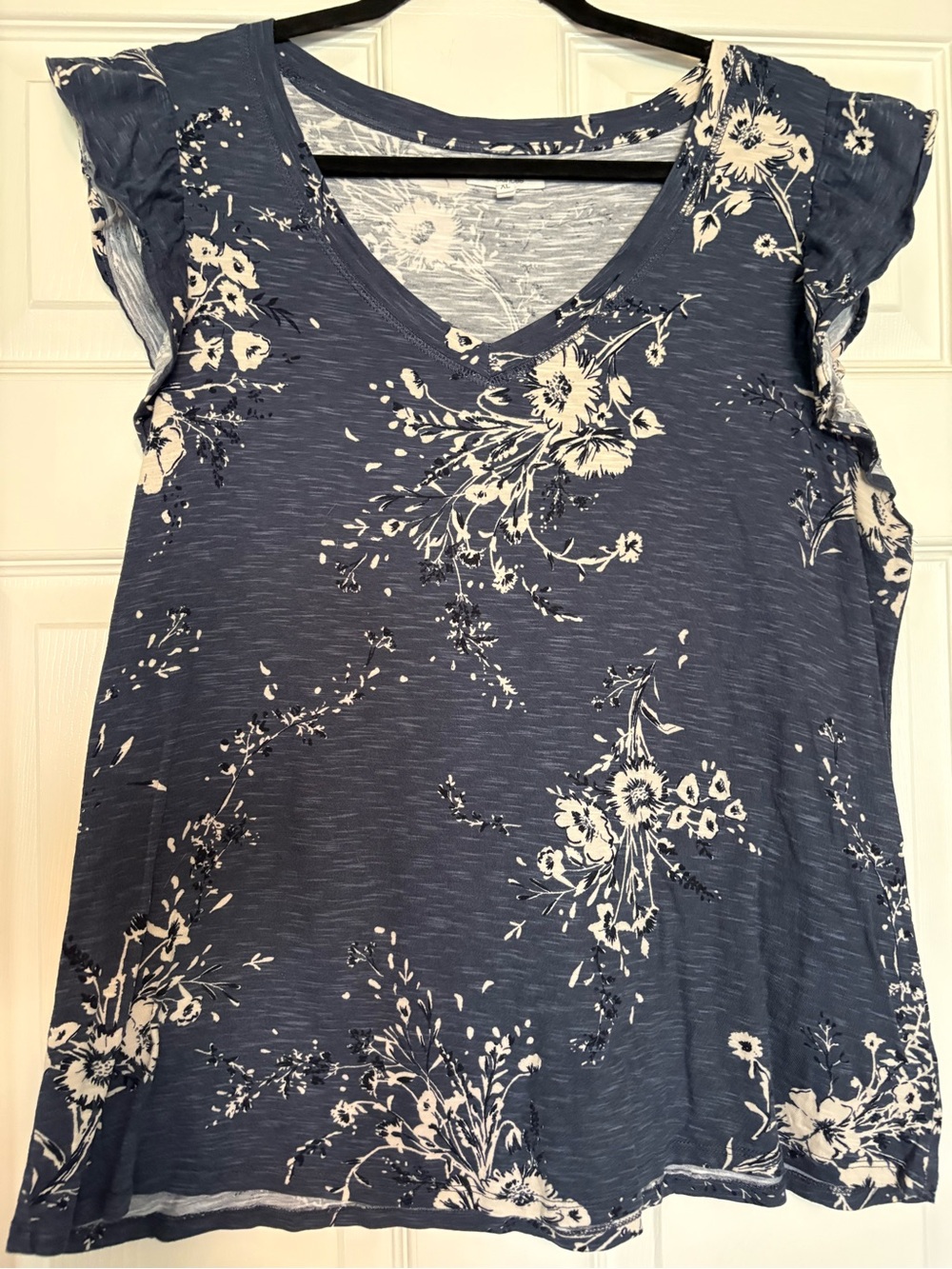 Maurices Blue Floral V-Neck Blouse